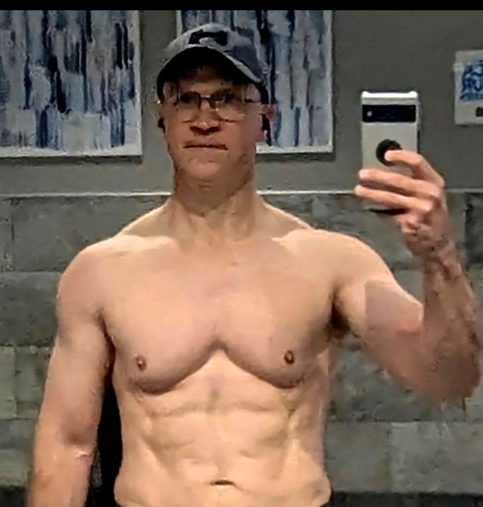 My latest photo trying to get ripped after 40